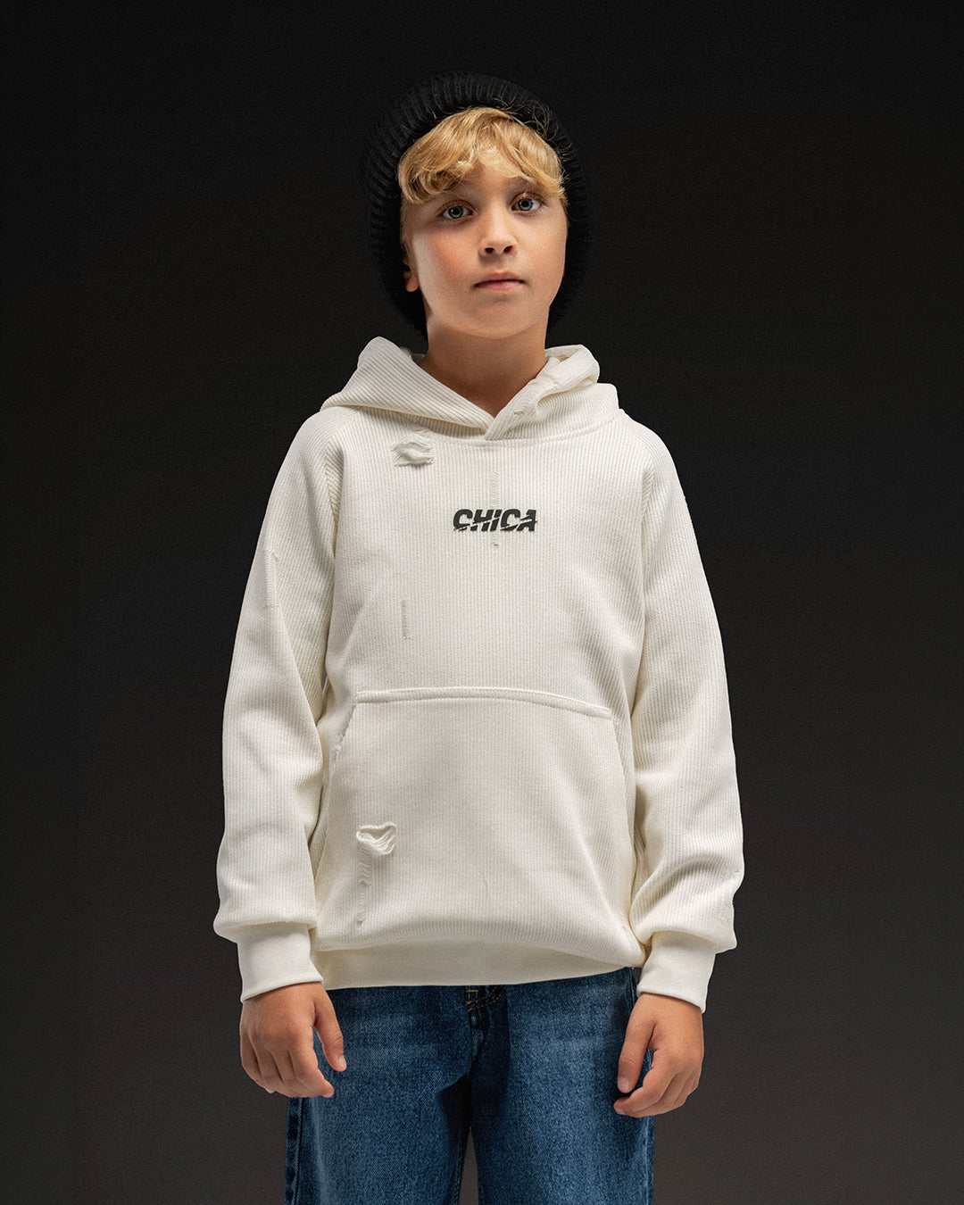 Offbeat Cream Hoodie